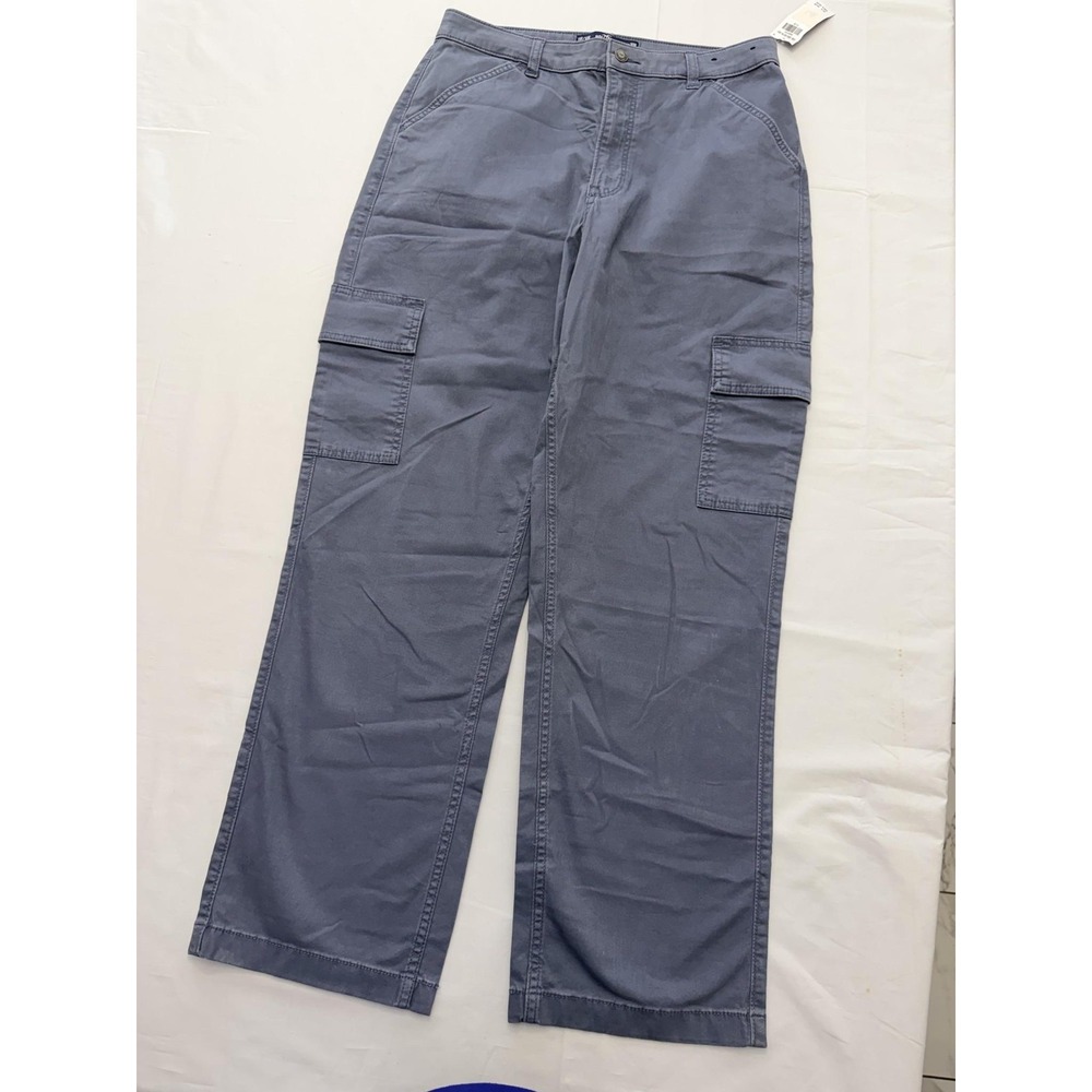 Hollister Cargo Pants Juniors 11R Blue Ultra High Rise Dad Straight Leg New